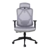 IRISOffice Eclipse siva ergonomska uredska okretna stolica od tkanine i mreže s uzglavljem i naslonom