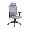 IRISOffice Eclipse siva ergonomska uredska okretna stolica od tkanine i mreže s uzglavljem i naslonom