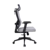 IRISOffice Eclipse siva ergonomska uredska okretna stolica od tkanine i mreže s uzglavljem i naslonom