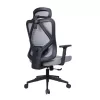 IRISOffice Eclipse siva ergonomska uredska okretna stolica od tkanine i mreže s uzglavljem i naslonom