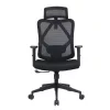 IRISOffice Eclipse crna ergonomska uredska okretna stolica od tkanine i mreže s uzglavljem i naslonom