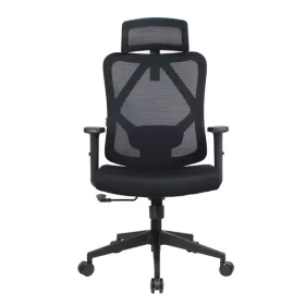   IRISOffice Eclipse crna ergonomska uredska okretna stolica od tkanine i mreže s uzglavljem i naslonom