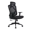 IRISOffice Eclipse crna ergonomska uredska okretna stolica od tkanine i mreže s uzglavljem i naslonom
