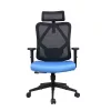 IRISOffice Eclipse plavo/crna ergonomska uredska okretna stolica od tkanine i mrežastog materijala s uzglavljem i naslonom