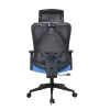 IRISOffice Eclipse plavo/crna ergonomska uredska okretna stolica od tkanine i mrežastog materijala s uzglavljem i naslonom