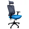 IRISOffice Eclipse plavo/siva ergonomska uredska okretna stolica od tkanine i mreže s uzglavljem i naslonom