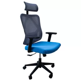   IRISOffice Eclipse plavo/siva ergonomska uredska okretna stolica od tkanine i mreže s uzglavljem i naslonom