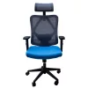 IRISOffice Eclipse plavo/siva ergonomska uredska okretna stolica od tkanine i mreže s uzglavljem i naslonom