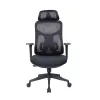 IRISOffice Mirage crna ergonomska uredska okretna stolica od tkanine i mreže s uzglavljem i naslonom