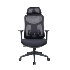  IRISOffice Mirage crna ergonomska uredska okretna stolica od tkanine i mreže s uzglavljem i naslonom