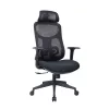 IRISOffice Mirage crna ergonomska uredska okretna stolica od tkanine i mreže s uzglavljem i naslonom