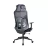 IRISOffice Mirage crna ergonomska uredska okretna stolica od tkanine i mreže s uzglavljem i naslonom