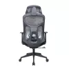 IRISOffice Mirage crna ergonomska uredska okretna stolica od tkanine i mreže s uzglavljem i naslonom