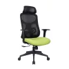 IRISOffice Mirage zelena/crna ergonomska uredska okretna stolica od tkanine i mreže s uzglavljem i naslonom