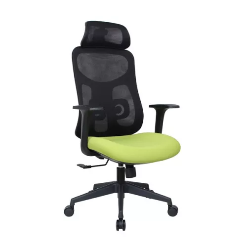 IRISOffice Mirage zelena/crna ergonomska uredska okretna stolica od tkanine i mreže s uzglavljem i naslonom
