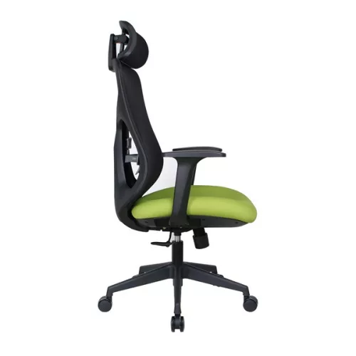 IRISOffice Mirage zelena/crna ergonomska uredska okretna stolica od tkanine i mreže s uzglavljem i naslonom