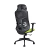 IRISOffice Mirage zelena/crna ergonomska uredska okretna stolica od tkanine i mreže s uzglavljem i naslonom