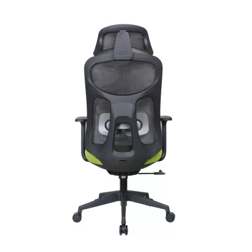 IRISOffice Mirage zelena/crna ergonomska uredska okretna stolica od tkanine i mreže s uzglavljem i naslonom