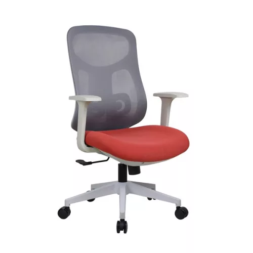 IRISOffice Avalon narančasto/siva ergonomska uredska okretna stolica od tkanine i mreže s naslonom