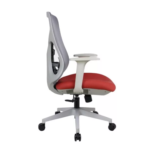 IRISOffice Avalon narančasto/siva ergonomska uredska okretna stolica od tkanine i mreže s naslonom