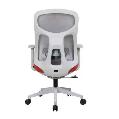 IRISOffice Avalon narančasto/siva ergonomska uredska okretna stolica od tkanine i mreže s naslonom