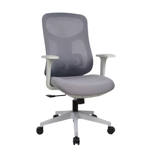 IRISOffice Avalon sivo/crna ergonomska uredska okretna stolica od tkanine i mreže s naslonom