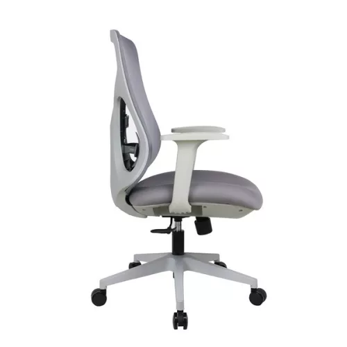 IRISOffice Avalon sivo/crna ergonomska uredska okretna stolica od tkanine i mreže s naslonom