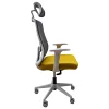 IRISOffice Aurora žuta/siva ergonomska uredska okretna stolica od tkanine i mreže s uzglavljem i naslonom