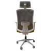 IRISOffice Aurora žuta/siva ergonomska uredska okretna stolica od tkanine i mreže s uzglavljem i naslonom