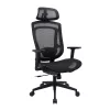 IRISOffice Nimbus crna ergonomska uredska okretna stolica od tkanine i mreže s uzglavljem i naslonom