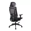 IRISOffice Nimbus crna ergonomska uredska okretna stolica od tkanine i mreže s uzglavljem i naslonom