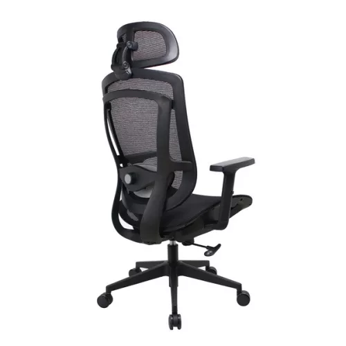 IRISOffice Nimbus crna ergonomska uredska okretna stolica od tkanine i mreže s uzglavljem i naslonom