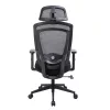 IRISOffice Nimbus crna ergonomska uredska okretna stolica od tkanine i mreže s uzglavljem i naslonom