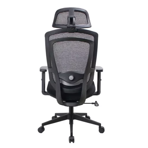 IRISOffice Nimbus crna ergonomska uredska okretna stolica od tkanine i mreže s uzglavljem i naslonom