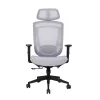 IRISOffice Nimbus siva ergonomska uredska okretna stolica od tkanine i mreže s uzglavljem i naslonom