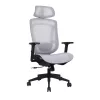 IRISOffice Nimbus siva ergonomska uredska okretna stolica od tkanine i mreže s uzglavljem i naslonom