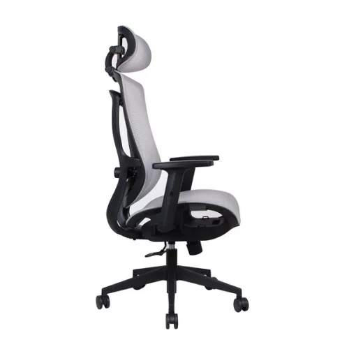 IRISOffice Nimbus siva ergonomska uredska okretna stolica od tkanine i mreže s uzglavljem i naslonom