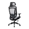 IRISOffice Nimbus siva ergonomska uredska okretna stolica od tkanine i mreže s uzglavljem i naslonom
