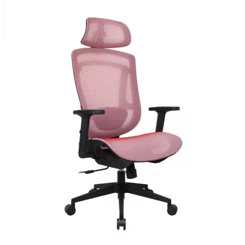 IRISOffice Nimbus crvena ergonomska uredska okretna stolica od tkanine i mreže s uzglavljem i naslonom