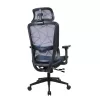 IRISOffice Helix plava ergonomska uredska okretna stolica od tkanine i mreže s uzglavljem i naslonom