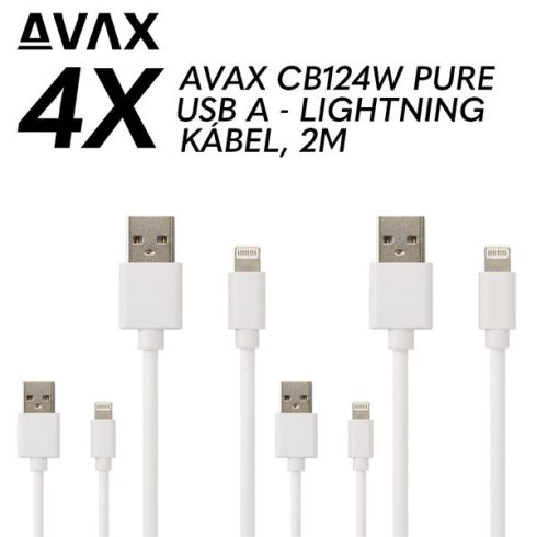 AVAX CB124W – 4X 2m 2,1A Lightning Gyorstöltő kábelcsomag