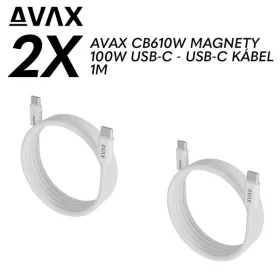   AVAX CB610W – Balenie 2 káblov pre rýchle magnetické osvetlenie USB-C s výkonom 100 W