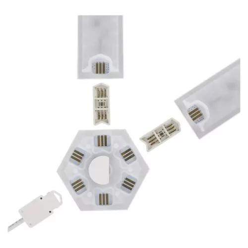 Emos GoSmart Lines fehér, 9 részből álló, 34 W, RGBIC dimmelhető, WiFi LED lámpa