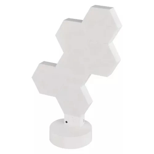 Emos GoSmart Hexagon fehér, 6 részből álló, RGBIC dimmelhető, WiFi LED asztali lámpa