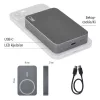 Emos WI 1046, 10 000 mAh, 20 W+Wireless, szürke powerbank