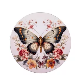 Tavă plastic IRIS, model fluture și floare 33 cm