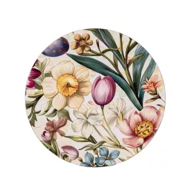 Tavă plastic IRIS, model floral, crem violet 33 cm