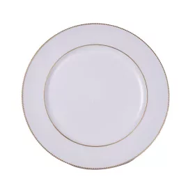Tavă plastic IRIS, margine aurie, albă 33 cm