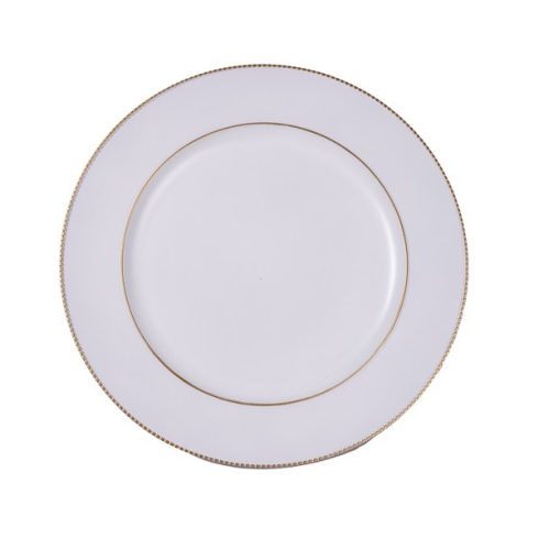 IRIS műanyag tálca, arany dísz széllel, fehér 33 cm