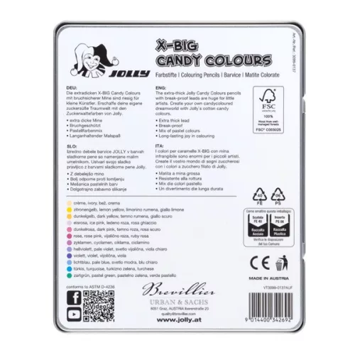 Jolly X-Big Candy Colours 12 darabos extra vastag színesceruza készlet